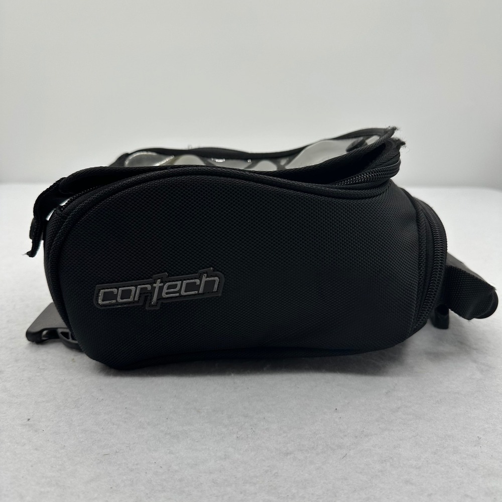 Cortech Black Motorcycle Tank Bag Clear Map Pocket Ballistic Nylon Storage